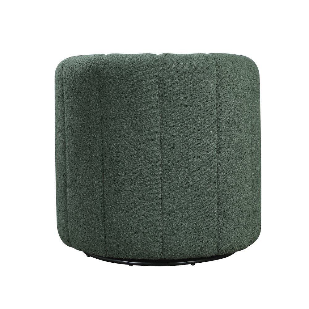 Essex Boucle Swivel Chair with Ottoman in Green