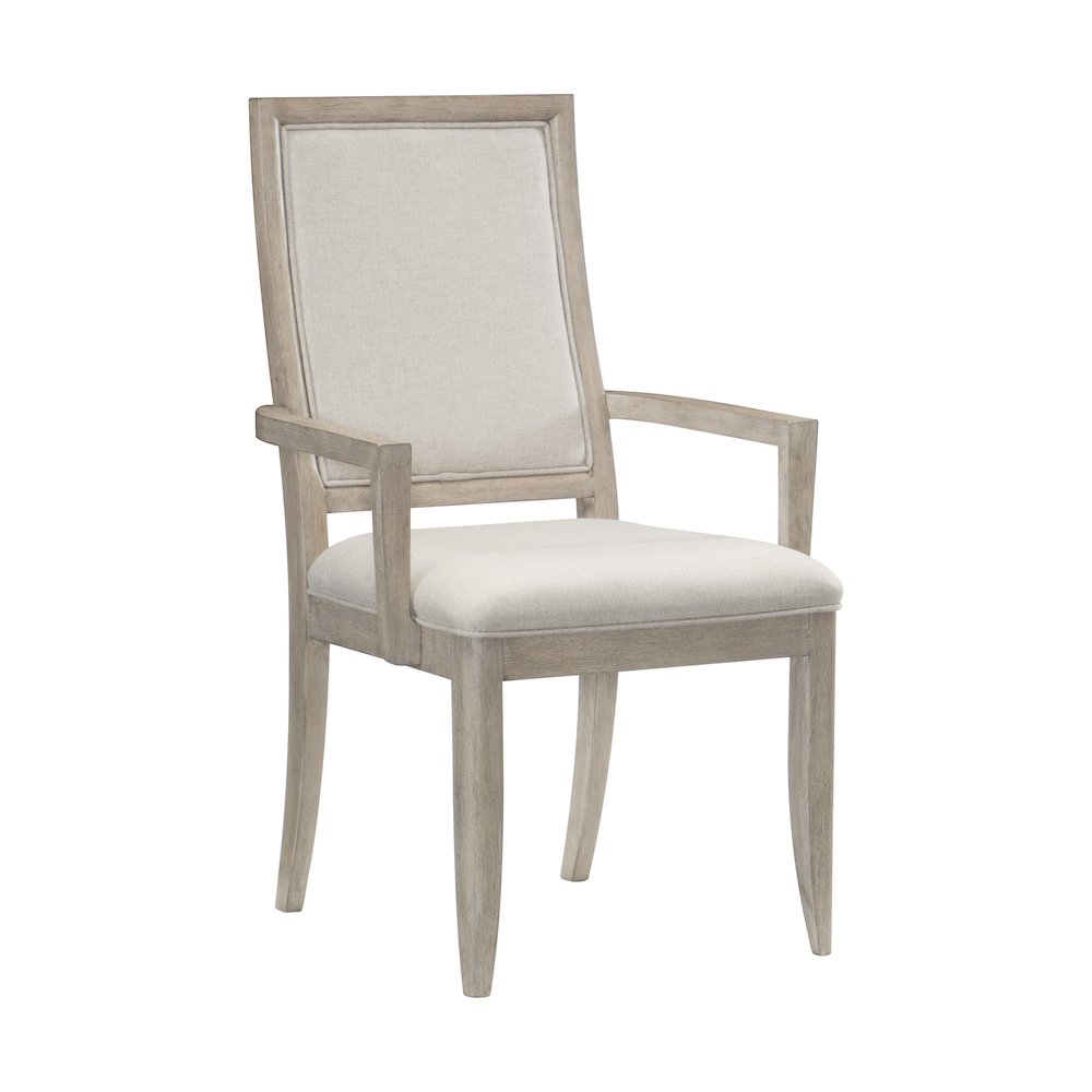 Mckewen Wood Dining Room Arm Chair, set of 2 in White gray