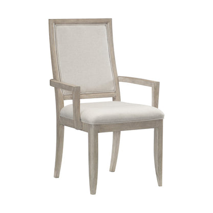 Mckewen Wood Dining Room Arm Chair, set of 2 in White gray