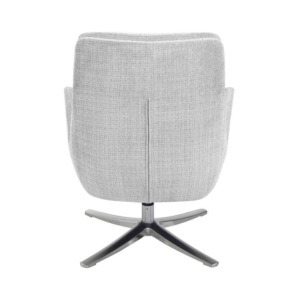 Parker Chenille Swivel Chair with Ottoman in Gray