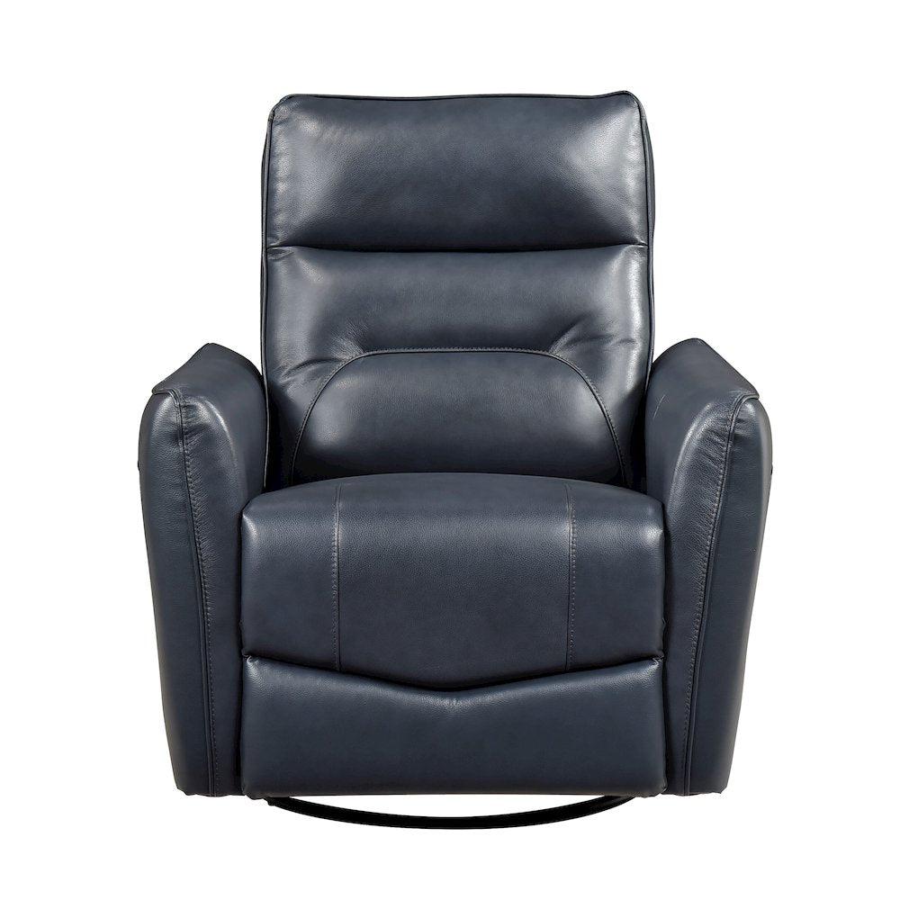 Thomas Leather Swivel Glider Reclining Chair in Dark Blue