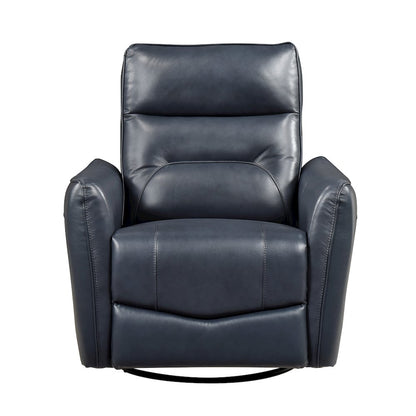 Thomas Leather Swivel Glider Reclining Chair in Dark Blue