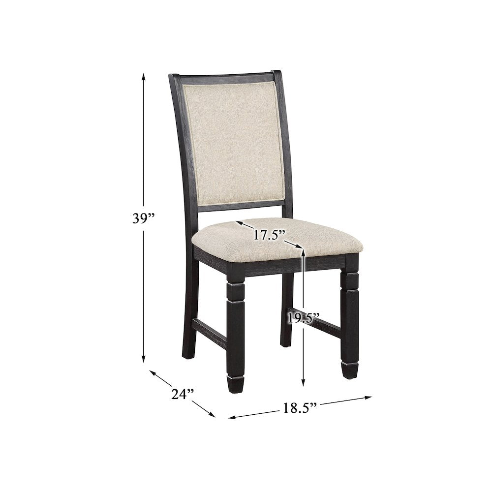 Asher Textured Dining Room Side Chair, set of 2 in Beige