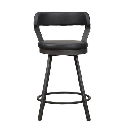 Appert Metal Swivel Counter Height Chair, set of 2 in Black