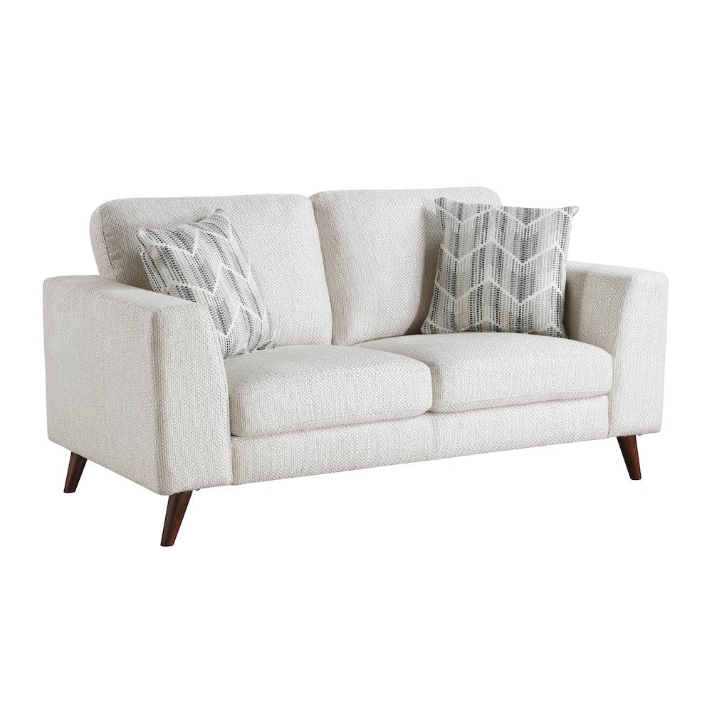 Broadway Chenille Love Seat in Silver Cloud