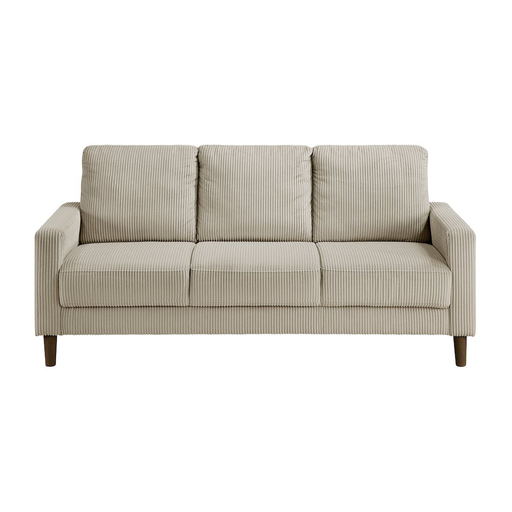 Crandall Corduroy 2pc Set: Sofa, Loveseat in Taupe
