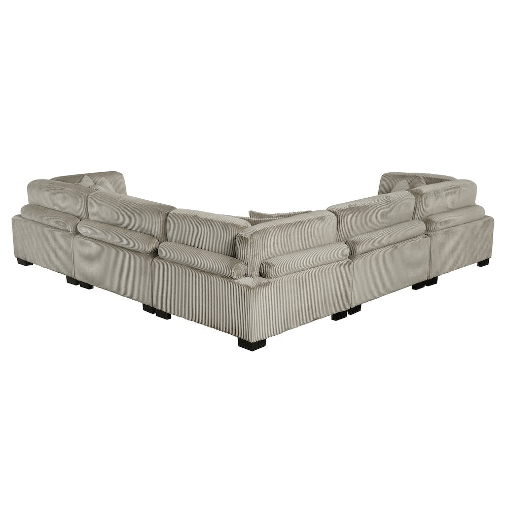 Traverse Corduroy 5-Piece Modular Sectional in Taupe