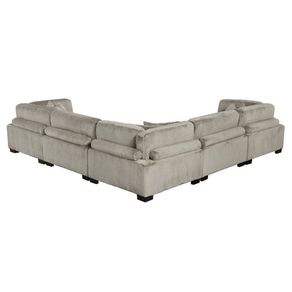 Traverse Corduroy 5-Piece Modular Sectional in Taupe