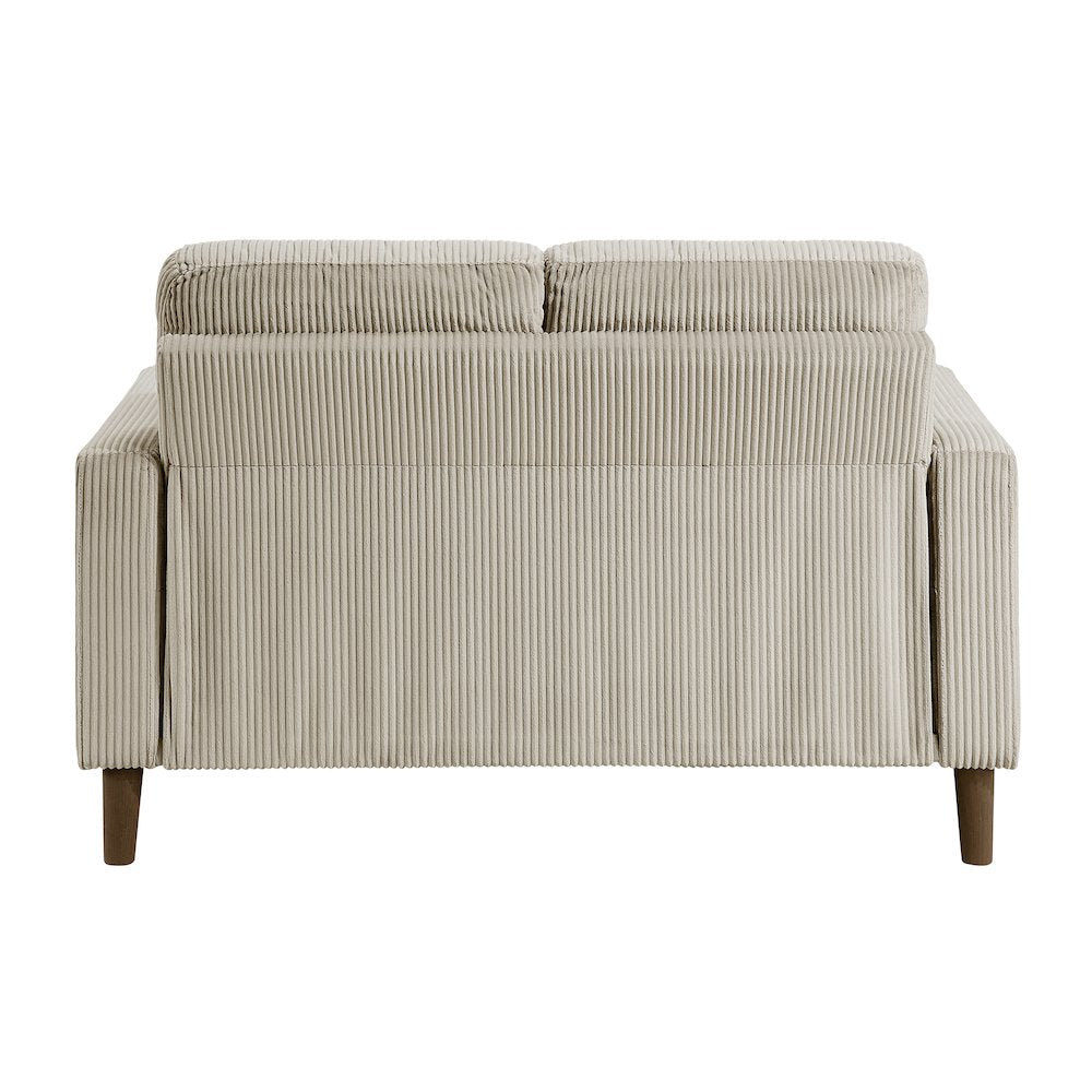 Crandall Corduroy 2pc Set: Sofa, Loveseat in Taupe