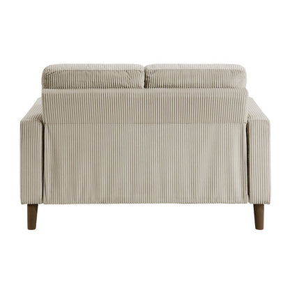 Crandall Corduroy 2pc Set: Sofa, Loveseat in Taupe