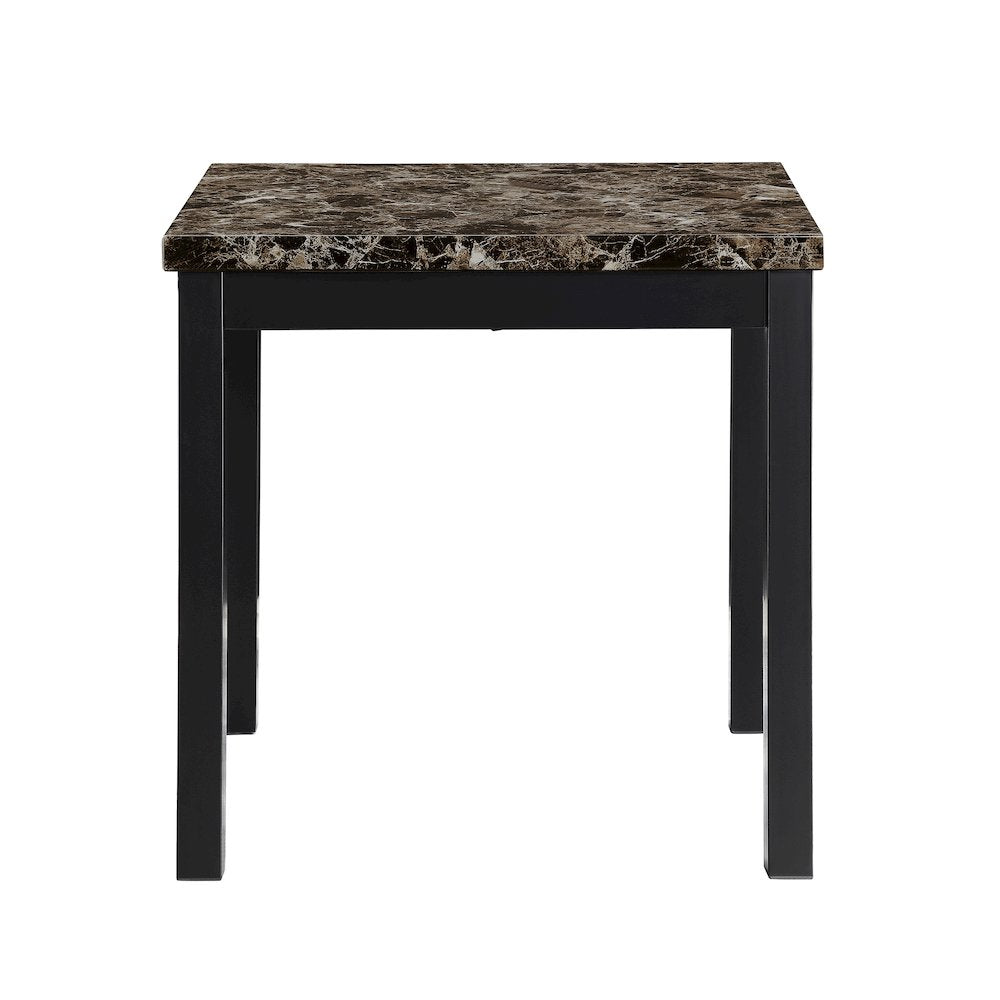 Tempe Metal 3-Piece Occasional Tables with Faux Marble Top in Black