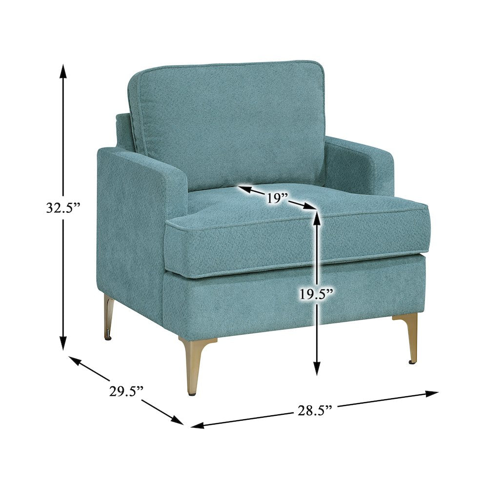 Colette Chenille Accent Chair in Peacock