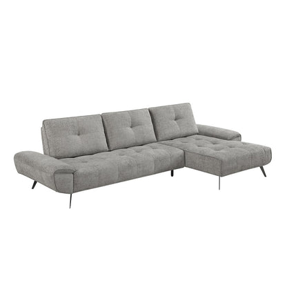 Dominic Chenille 2-Piece Sectional with Right Chaise in Dove Gray