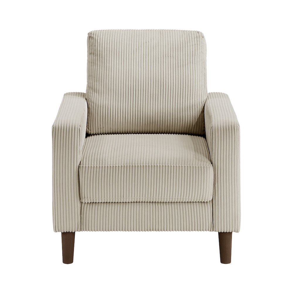 Crandall Corduroy 3pc Set: Sofa, Loveseat, Chair in Taupe