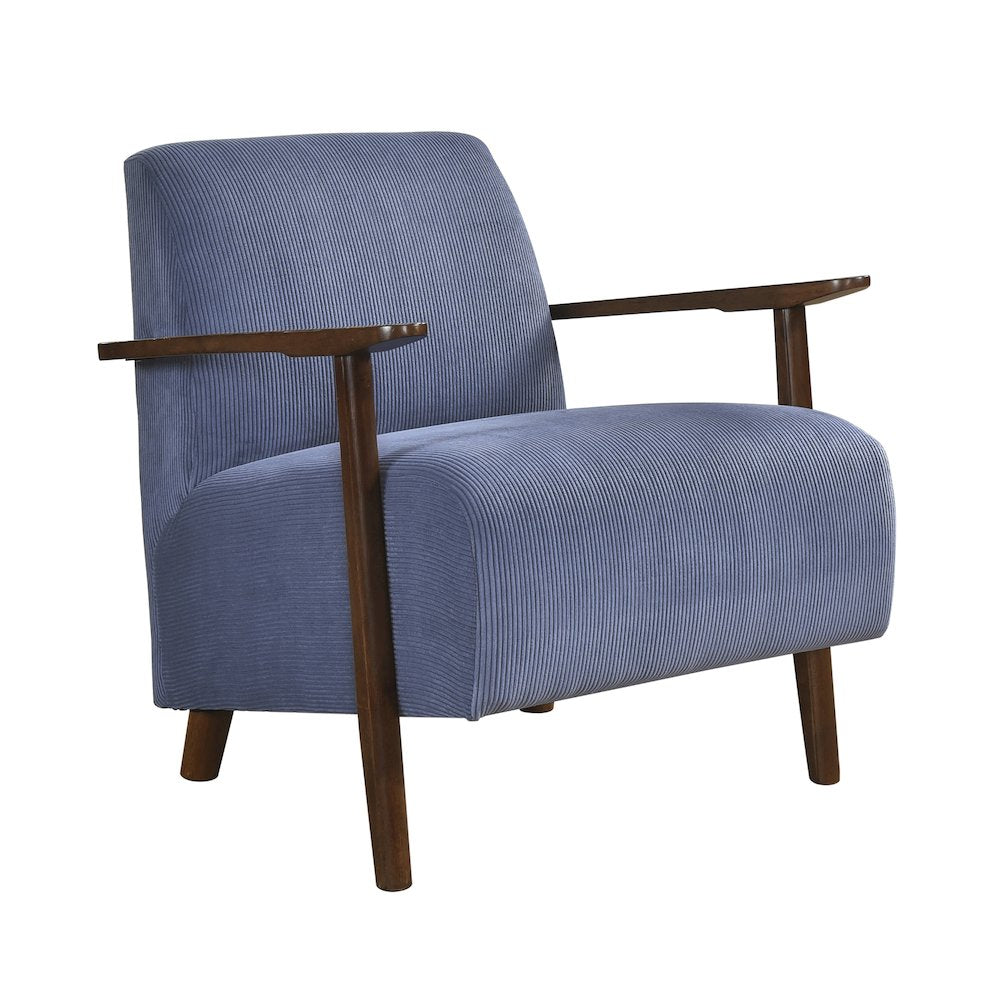 Ezra Corduroy Accent Chair in Blue