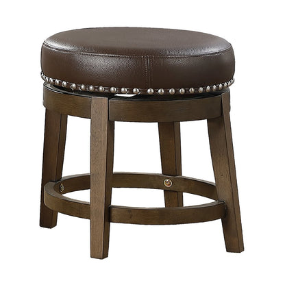 Westby Solid Wood 18" Round Swivel Stool, Set of 2 in Brown