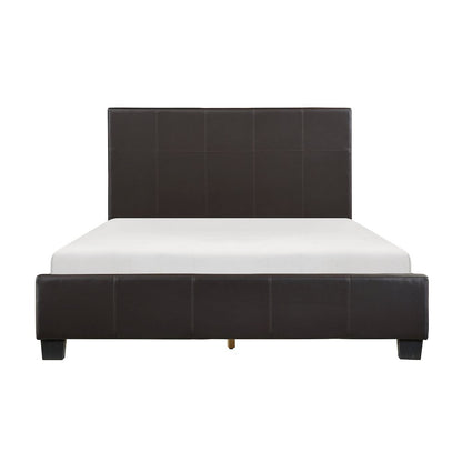 Lorenzi Faux Leather Full Bed in Dark Brown