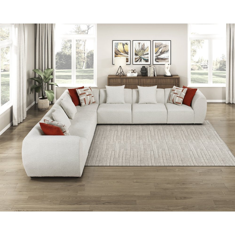 Franz Chenille 7-Piece Modular Sectional in Beige