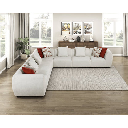 Franz Chenille 7-Piece Modular Sectional in Beige