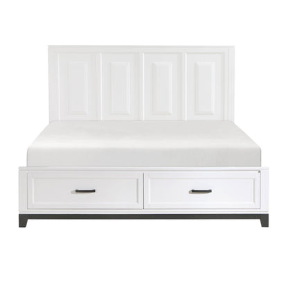 Garretson Acacia CK Pltfm Bed in 2-Tone Finish (White and Metallic Gray)