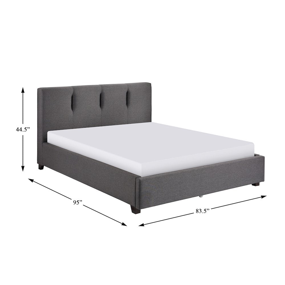 Aitana Textured California King Platform Bed in Graphite
