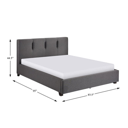 Aitana Textured California King Platform Bed in Graphite