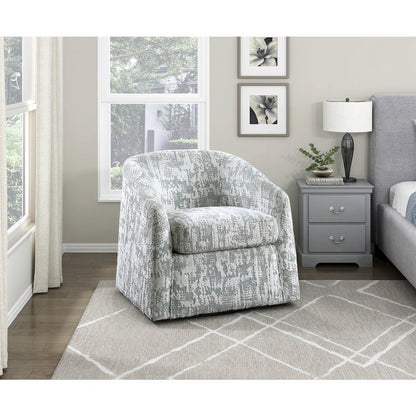 Dalton Jacquard Swivel Chair in Green