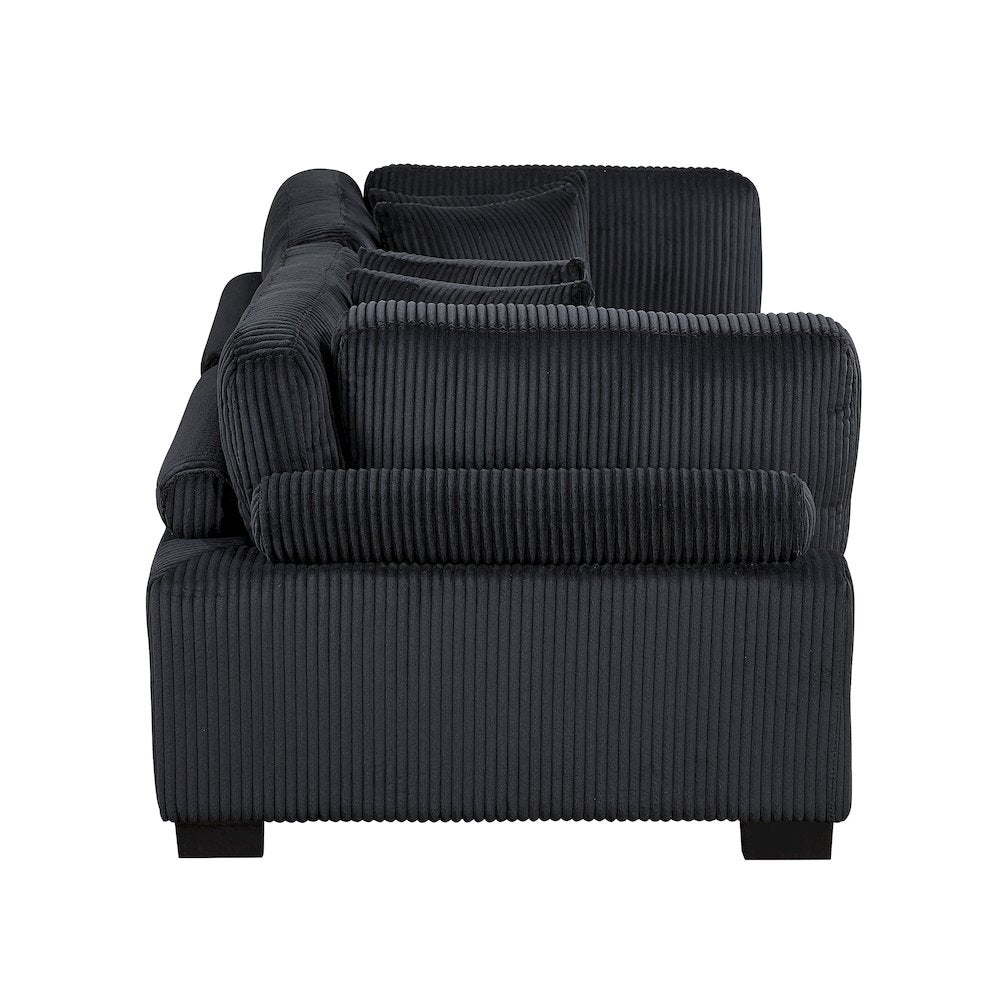 Traverse Corduroy Love Seat in Black