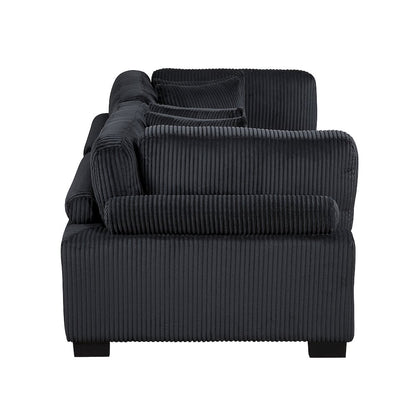 Traverse Corduroy Love Seat in Black