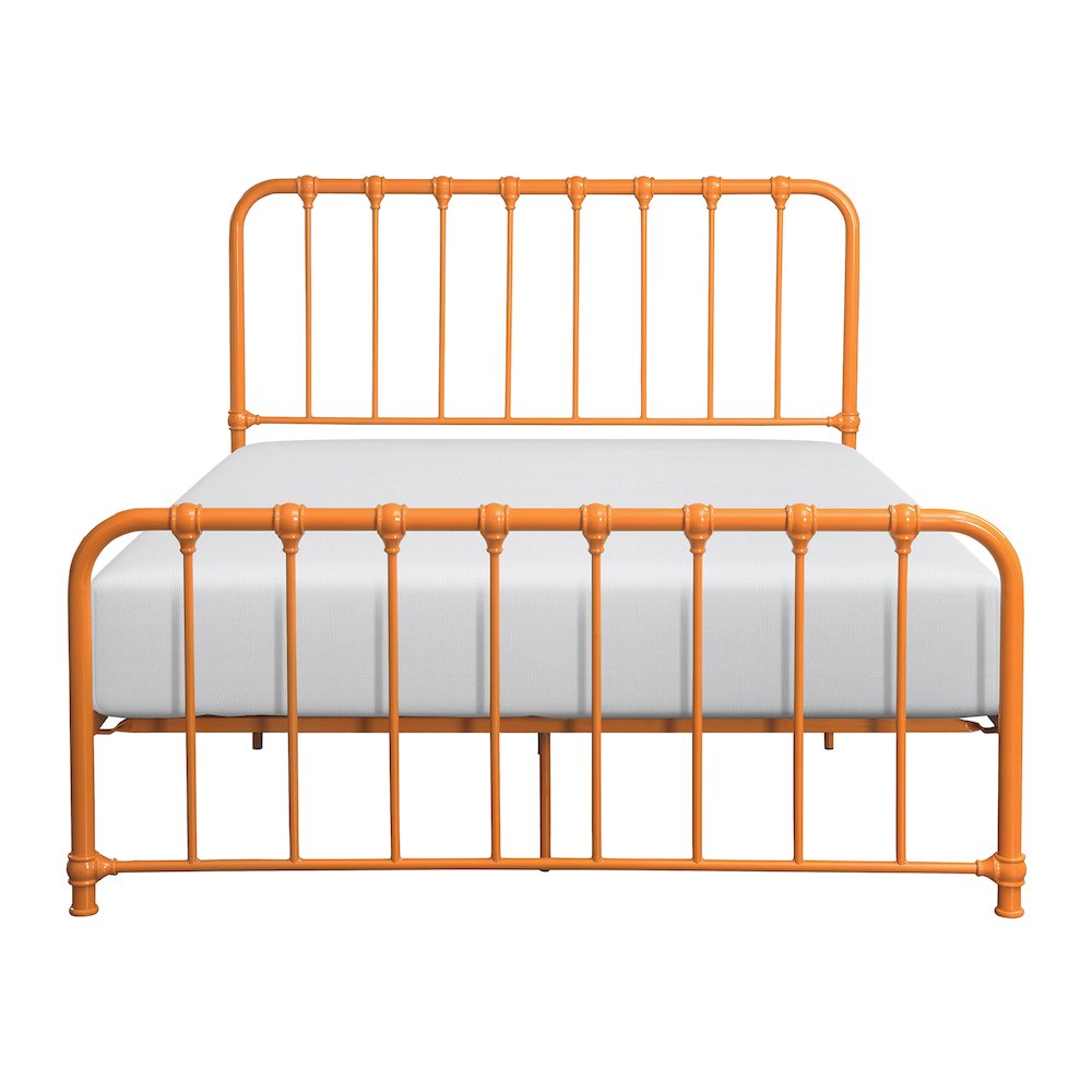 Bethany Metal Full Metal Platform Bed in Orange