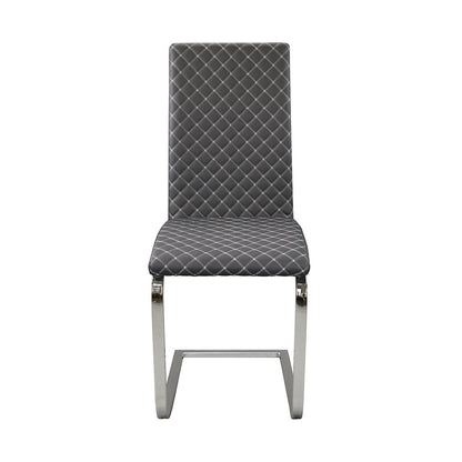 Yannis Faux leather Dining Room Side Chair, set of 2 in Gray