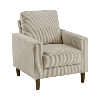 Crandall Corduroy 3pc Set: Sofa, Loveseat, Chair in Taupe