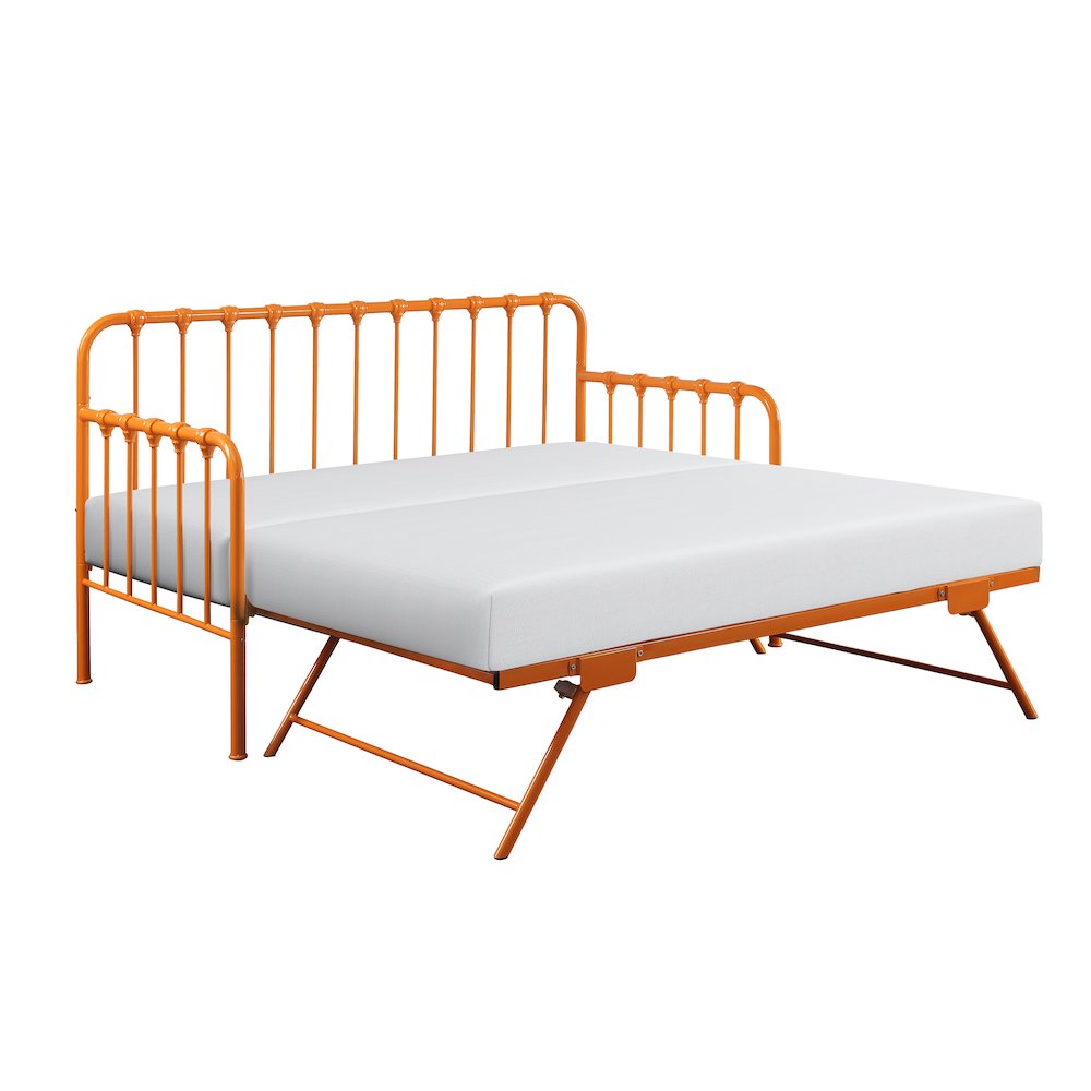 Constance Metal Daybed with Trundle in Orange Finish