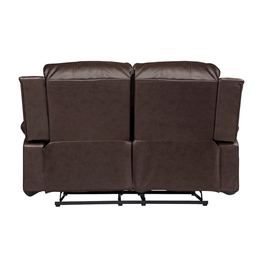 Cranley Faux Leather Double Reclining Loveseat in Black