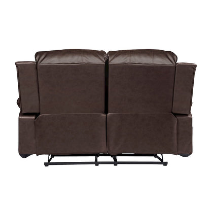 Cranley Faux Leather Double Reclining Loveseat in Black