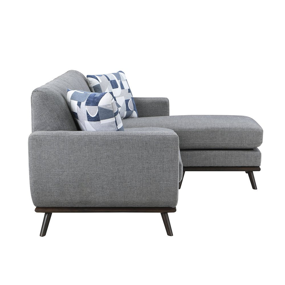 Everton Chenille Reversible Sofa Chaise in Gray