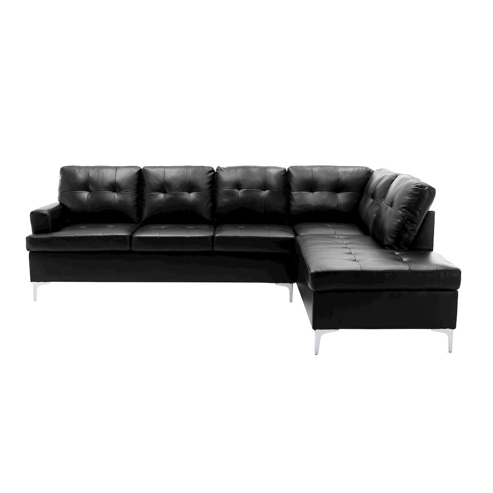 Barrington Faux Leather 2-piece set Sectional Sofa in Black