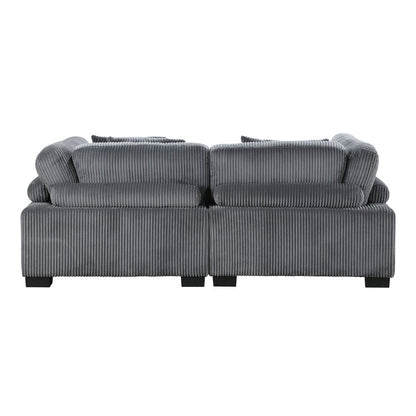 Traverse Corduroy Love Seat in Gray