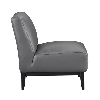 Houghton Leather Accent Chair in Dark Gray