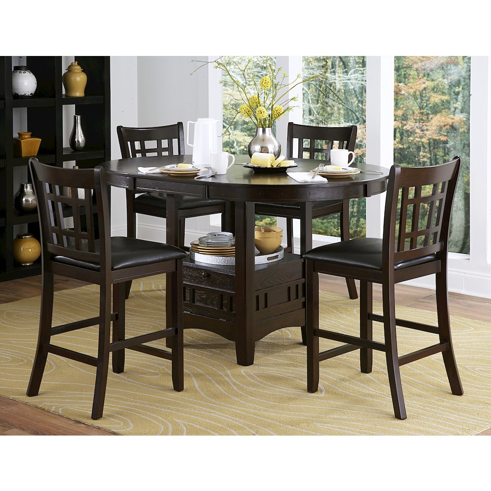 Junipero Faux leather Counter Height Dining Chair, set of 2 in Black