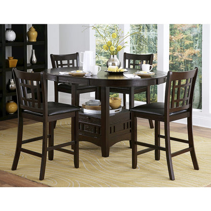 Junipero Faux leather Counter Height Dining Chair, set of 2 in Black