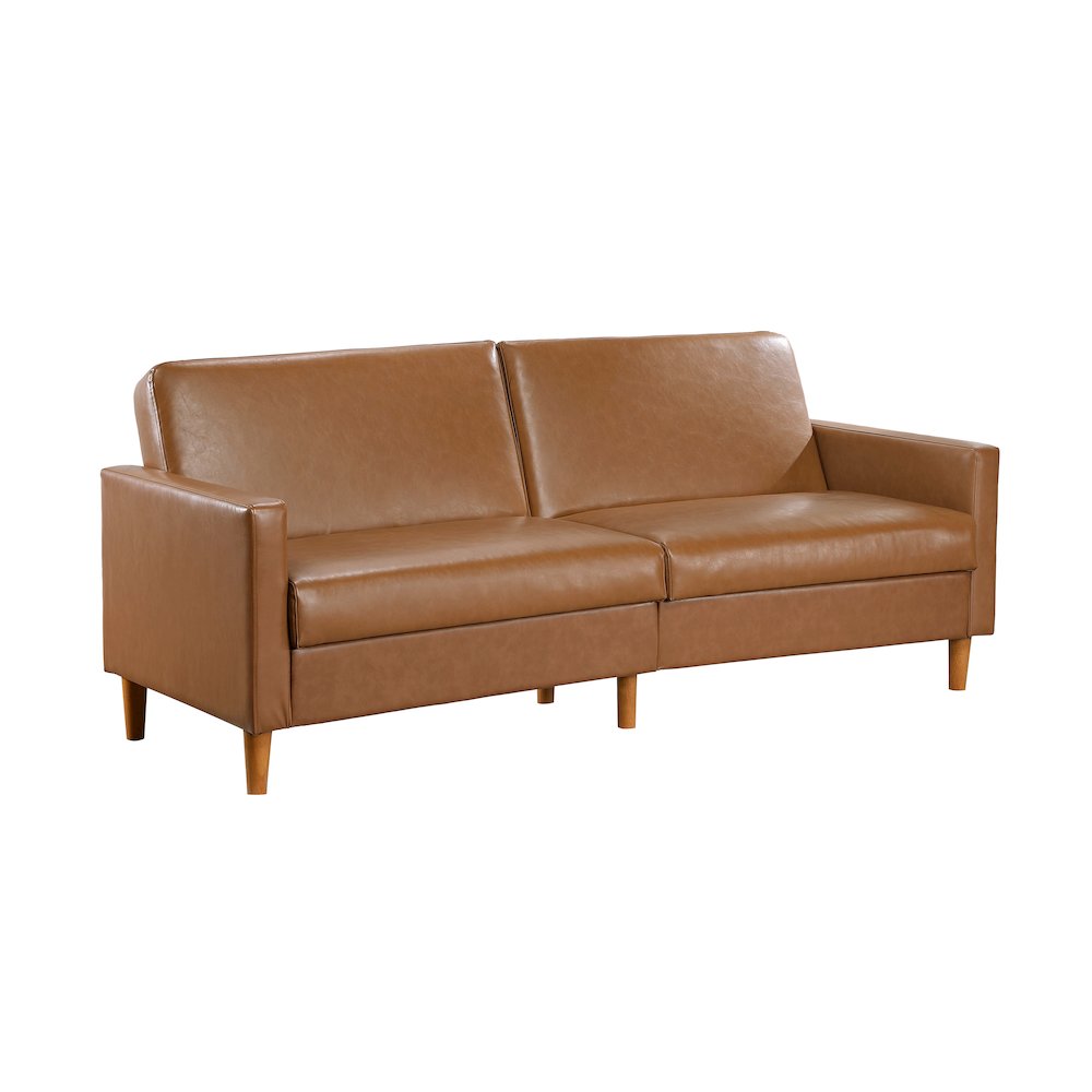 Carlton Faux Leather Elegant Lounger in Camel