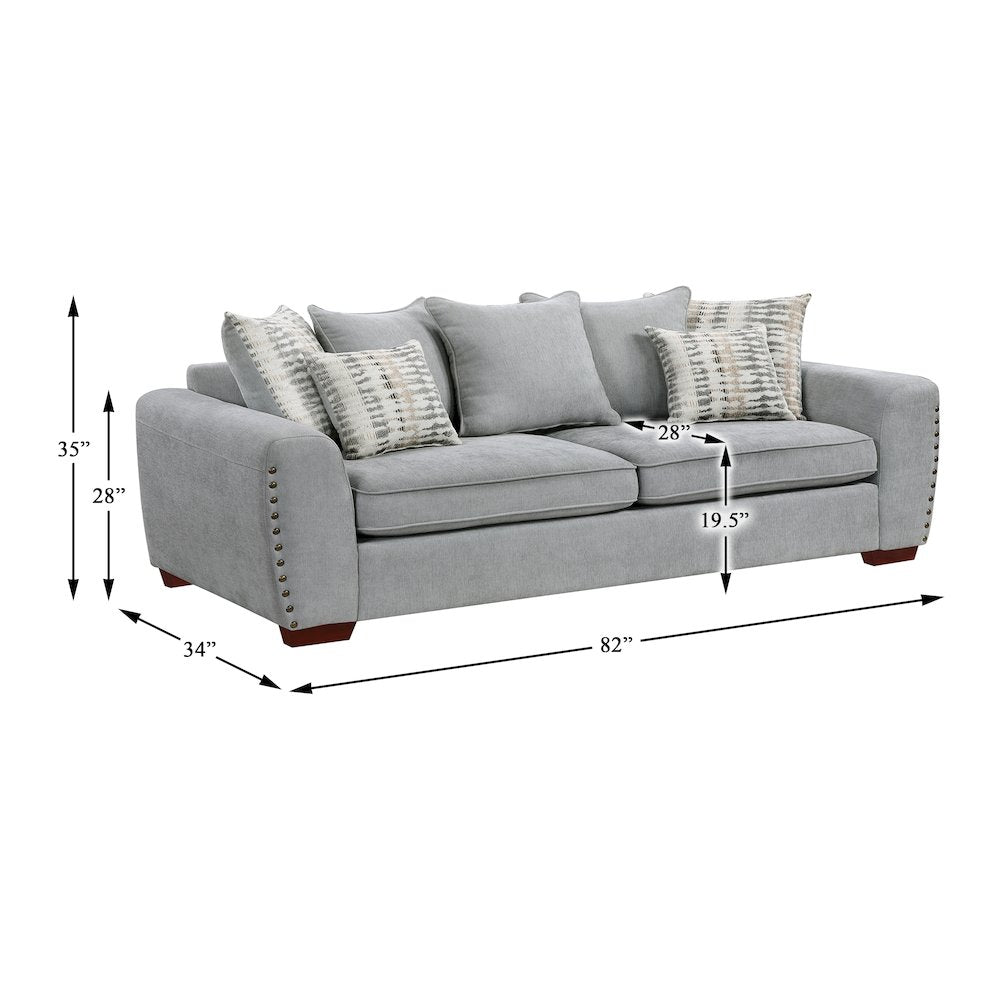 Hume Chenille Sofa in Gray