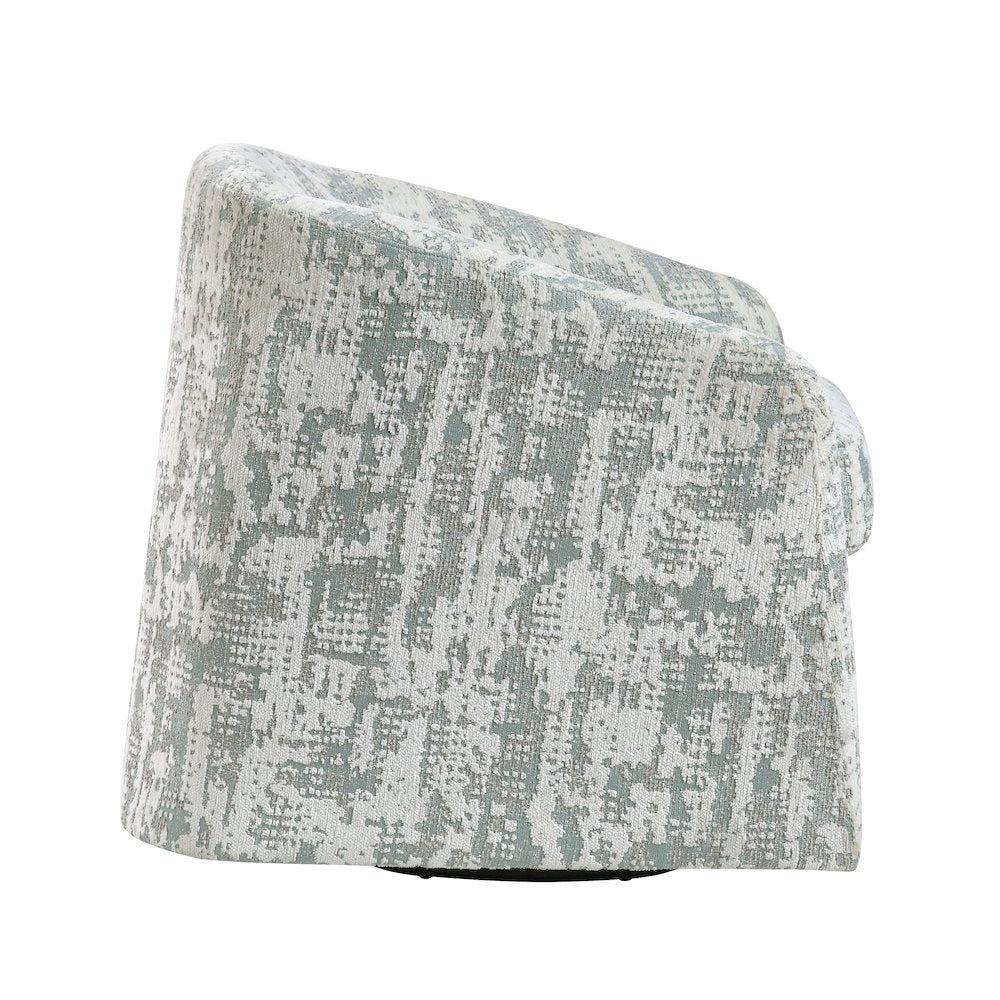 Dalton Jacquard Swivel Chair in Green