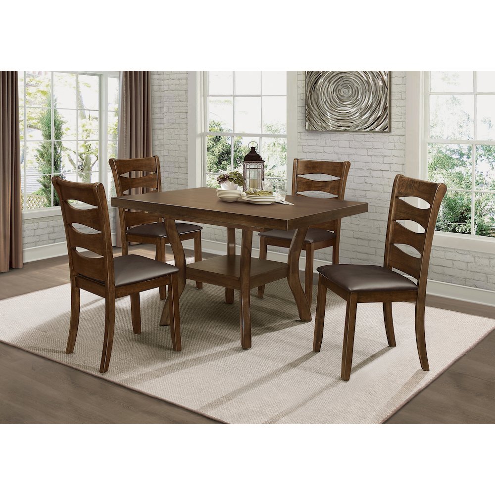 Darla Wood Dining Room Side Chair, set of 2 in Brown