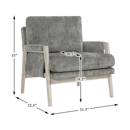 Umar Chenille Accent Chair in Brownish Gray