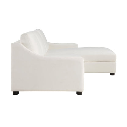 Zayden Textured 2-Piece Sectional with Right Chaise in Ivory