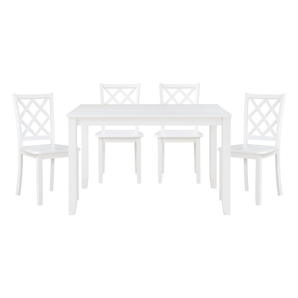 Astoria Wood Veneer Dining Room Set (set of 5) in White
