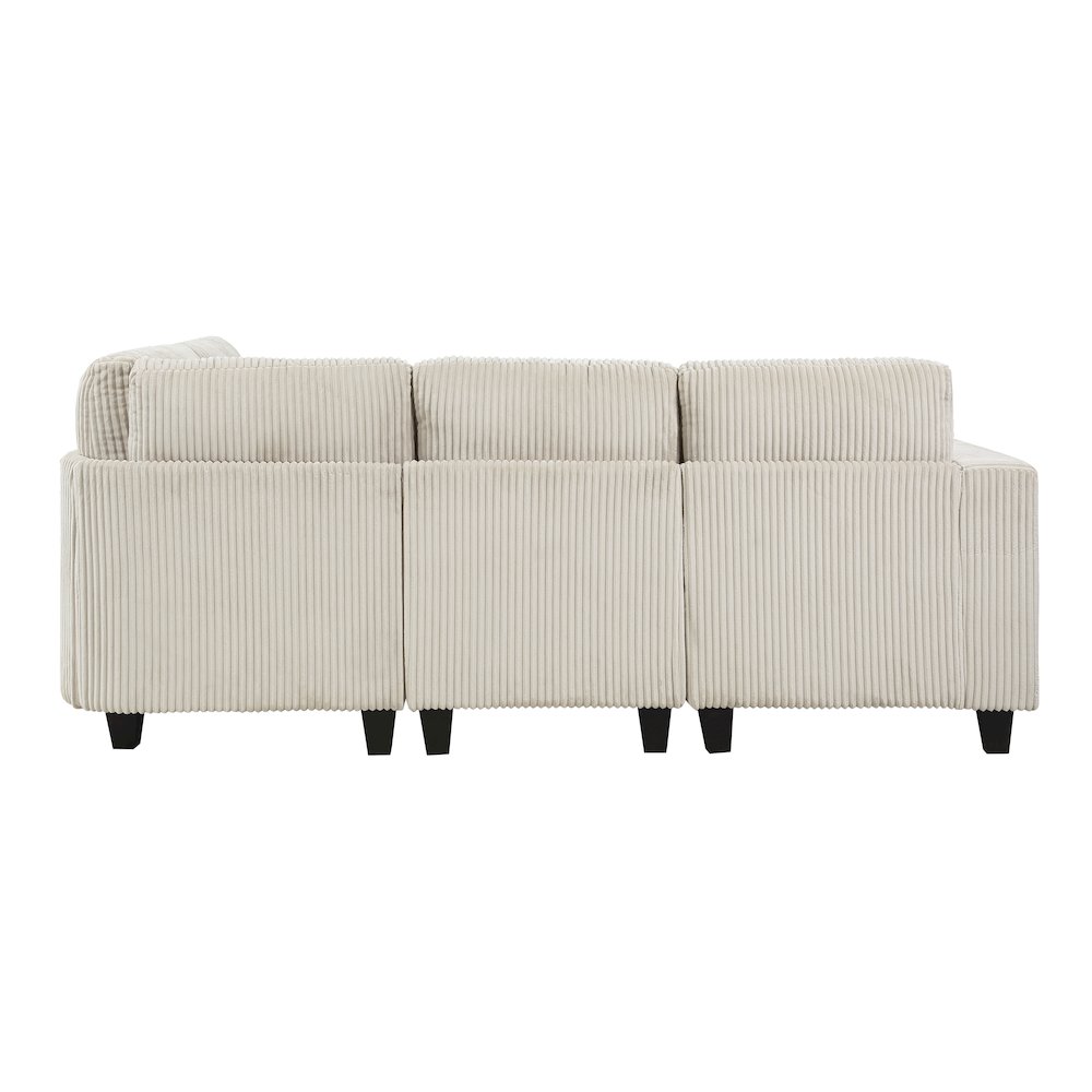 Walterboro Corduroy 4-Piece Sectional with Storage in Beige