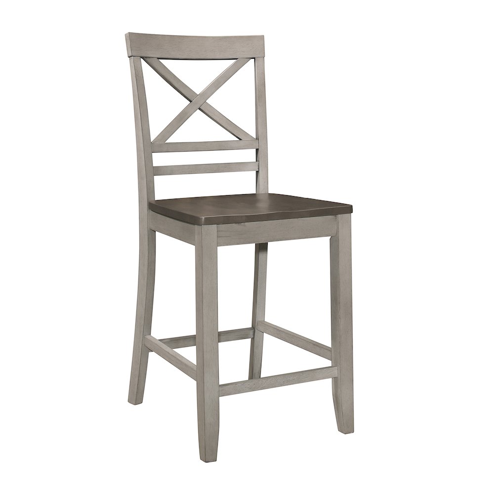 Brightleaf Wood Counter Height Chair, set of 2 in Brown and Light Gray